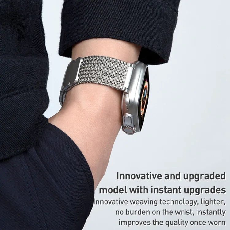สายรัดนาฬิกาสแตนเลสสตีลถักพร้อมหัวแม่เหล็ก สำหรับ Apple Watch 42mm, สำหรับ Apple Watch 38mm