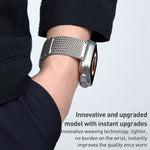 สายรัดนาฬิกาสแตนเลสสตีลแบบถักพร้อมตัวล็อกแม่เหล็ก สำหรับ Apple Watch SE 2023 44mm, สำหรับ Apple Watch SE 2023 40mm, สำหรับ Apple Watch Ultra 2 49mm, สำหรับ Apple Watch Series 9 45mm, สำหรับ Apple Watch Series 9 41mm, สำหรับ Apple Watch Ultra 49mm