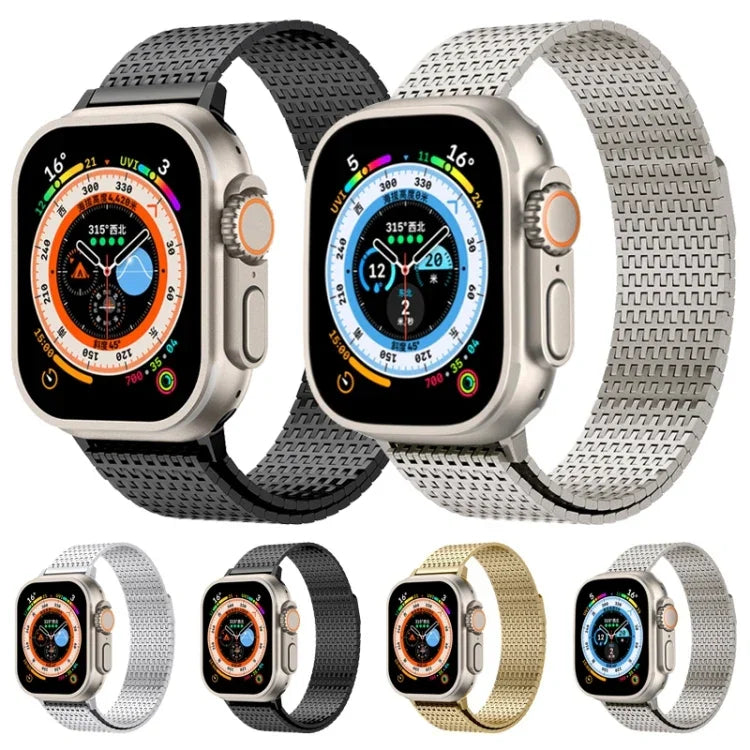 สายรัดนาฬิกาสแตนเลสสตีลแบบ Milanese Loop พร้อมหัวแม่เหล็ก สำหรับ Apple Watch 42mm, สำหรับ Apple Watch 38mm