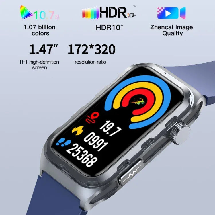TK79 สมาร์ทวอทช์กันน้ำ IP68 ขนาด 1.47 นิ้ว รองรับ ECG / ตรวจวัดน้ำตาลในเลือด / ตรวจวัดออกซิเจนในเลือด / กรดยูริก