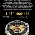LEMFO HK4 สมาร์ทวอทช์หน้าจอ AMOLED กลม 1.43 นิ้ว รองรับการโทรบลูทูธ