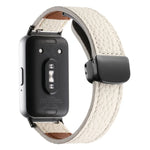 สายหนังหัวเข็มขัดแม่เหล็กสีดำลายลิ้นจี่ สำหรับ Samsung Galaxy Fit 3