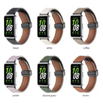 สายหนังหัวเข็มขัดแม่เหล็กสีดำลายลิ้นจี่ สำหรับ Samsung Galaxy Fit 3