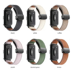 สายหนังหัวเข็มขัดแม่เหล็กสีดำลายลิ้นจี่ สำหรับ Samsung Galaxy Fit 3
