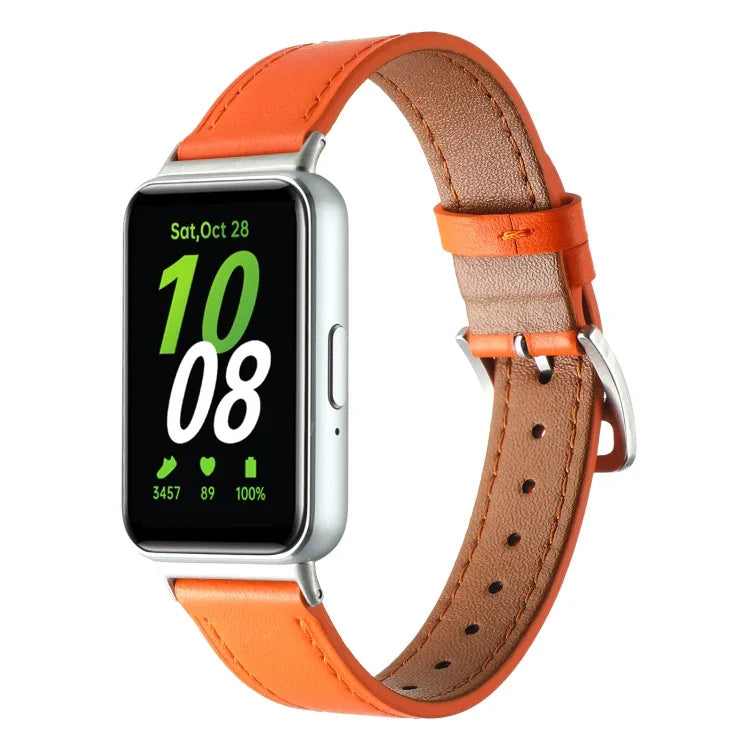 สายหนังแท้เย็บด้าย สำหรับ Samsung Galaxy Fit 3