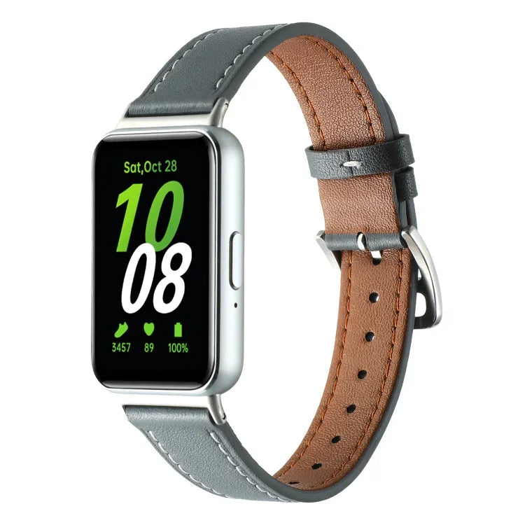 สายหนังแท้เย็บด้าย สำหรับ Samsung Galaxy Fit 3