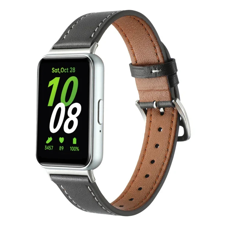 สายหนังแท้เย็บด้าย สำหรับ Samsung Galaxy Fit 3
