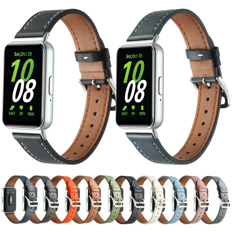 สายหนังแท้เย็บด้าย สำหรับ Samsung Galaxy Fit 3