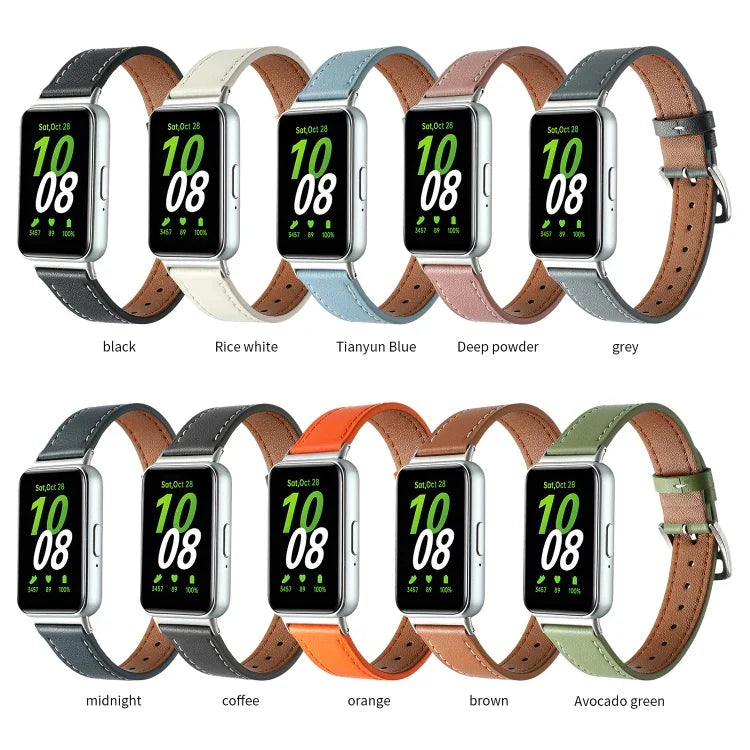 สายหนังแท้เย็บด้าย สำหรับ Samsung Galaxy Fit 3