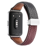 สายหนังบางหัวเข็มขัดแม่เหล็กลายลิ้นจี่ สำหรับ Samsung Galaxy Fit 3