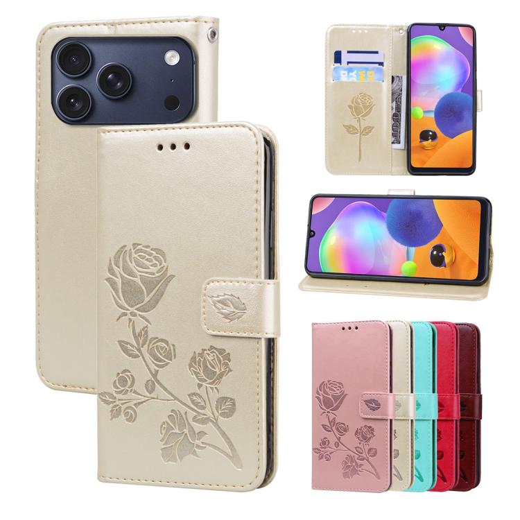 Rose Embossed Flip PU Leather Phone Case, For iPhone 18 Pro / 17 Pro, For iPhone 18 Pro Max / 17 Pro Max, For iPhone 17e / 16e, For iPhone 17, For iPhone 16 Pro Max, For iPhone 16 Pro, For iPhone 16 Plus, For iPhone 16, For iPhone 15 Pro Max