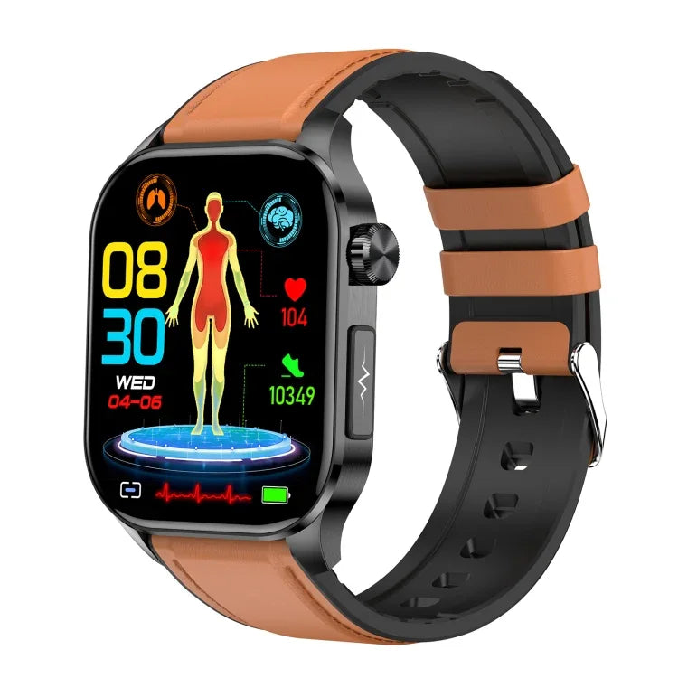 ET580 สมาร์ทวอทช์หน้าจอ AMOLED 2.04 นิ้ว รองรับการโทรบลูทูธ / ฟังก์ชัน ECG