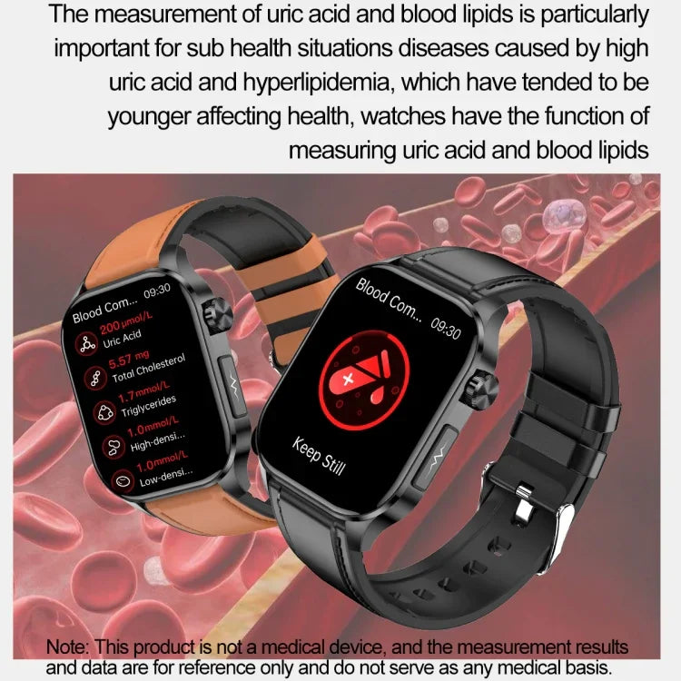 ET580 สมาร์ทวอทช์หน้าจอ AMOLED 2.04 นิ้ว รองรับการโทรบลูทูธ / ฟังก์ชัน ECG