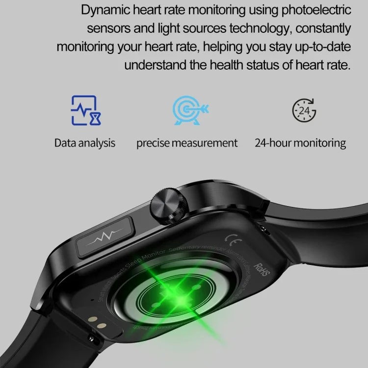 ET580 สมาร์ทวอทช์หน้าจอ AMOLED 2.04 นิ้ว รองรับการโทรบลูทูธ / ฟังก์ชัน ECG
