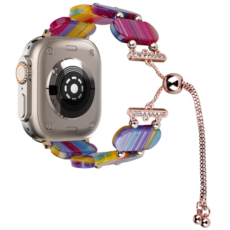 สายรัดนาฬิกาโซ่เรซินแบบดึงออกได้ สำหรับ Apple Watch Series 9 ขนาด 41 มม. สำหรับ Apple Watch Ultra ขนาด 49 มม.