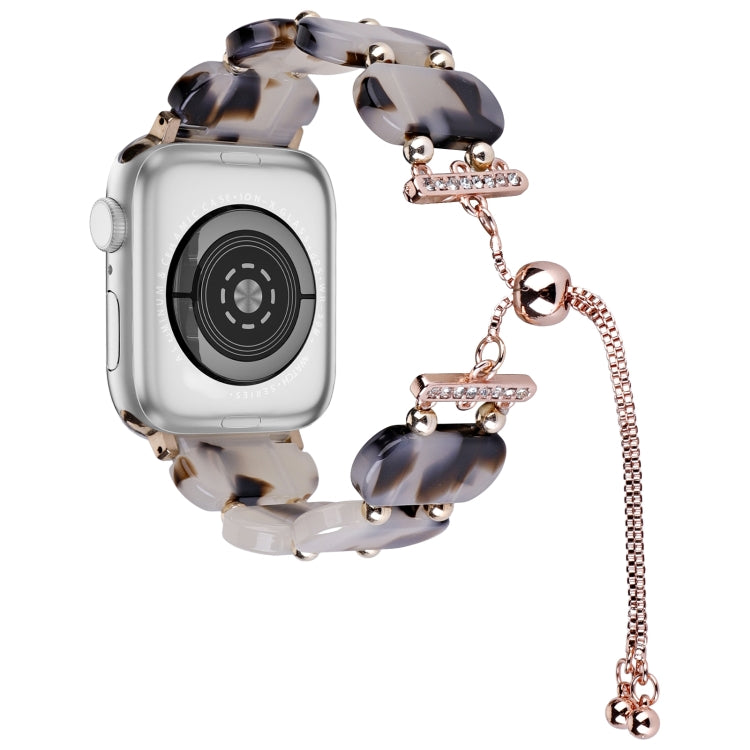 สายรัดนาฬิกาโซ่เรซินแบบเลื่อนเก็บได้ สำหรับ Apple Watch ขนาด 42 มม. สำหรับ Apple Watch ขนาด 38 มม.