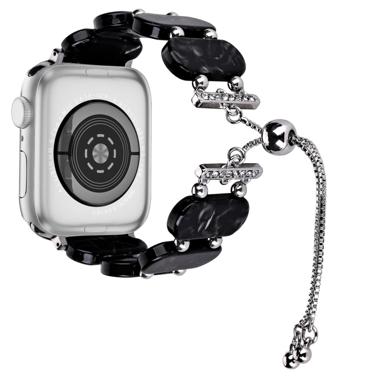 สายรัดนาฬิกาโซ่เรซินแบบเลื่อนเก็บได้ สำหรับ Apple Watch ขนาด 42 มม. สำหรับ Apple Watch ขนาด 38 มม.