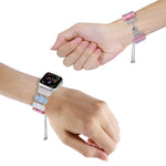 สายรัดนาฬิกาโซ่เรซินแบบเลื่อนเก็บได้ สำหรับ Apple Watch ขนาด 42 มม. สำหรับ Apple Watch ขนาด 38 มม.