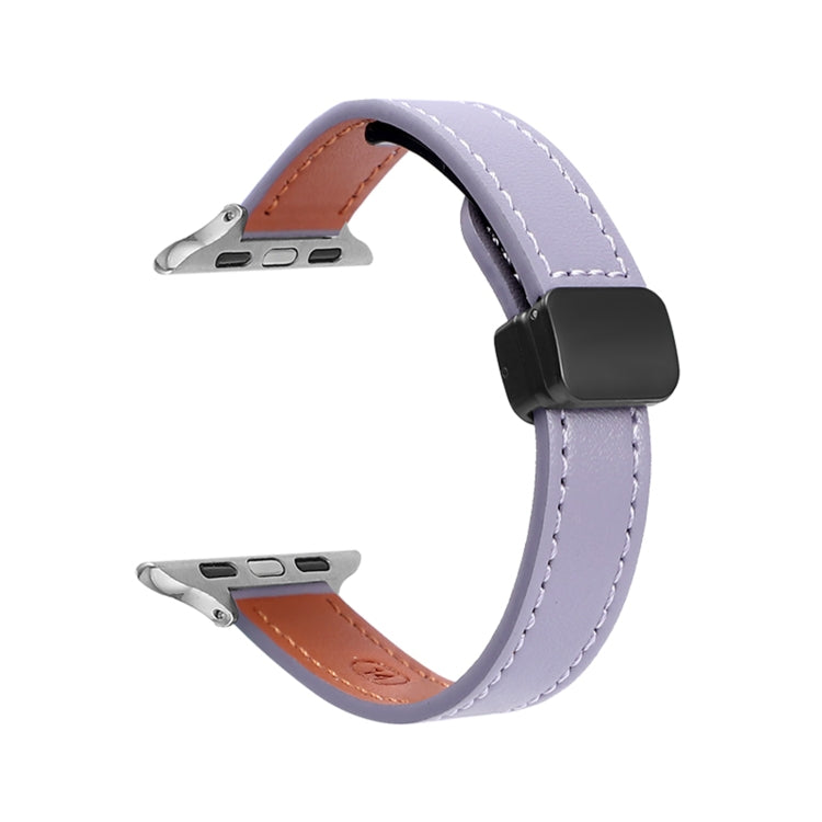 สายรัดนาฬิกาหนังแท้บางพร้อมหัวล็อกแม่เหล็ก สำหรับ Apple Watch 38mm