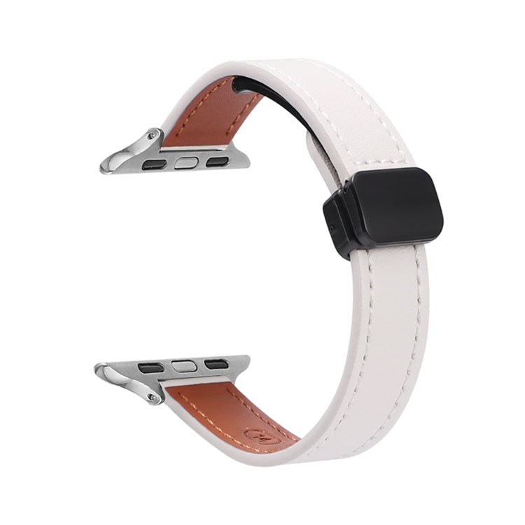 สายรัดนาฬิกาหนังแท้บางพร้อมหัวล็อกแม่เหล็ก สำหรับ Apple Watch 38mm