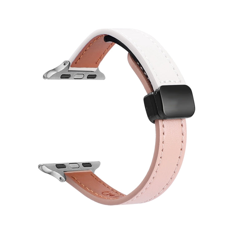 สายรัดนาฬิกาหนังแท้บางพร้อมหัวล็อกแม่เหล็ก สำหรับ Apple Watch 38mm