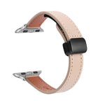 สายรัดนาฬิกาหนังแท้บางพร้อมหัวล็อกแม่เหล็ก สำหรับ Apple Watch 38mm