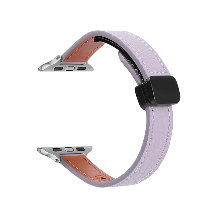 สายรัดนาฬิกาหนังแท้บางพร้อมหัวล็อกแม่เหล็ก สำหรับ Apple Watch 38mm
