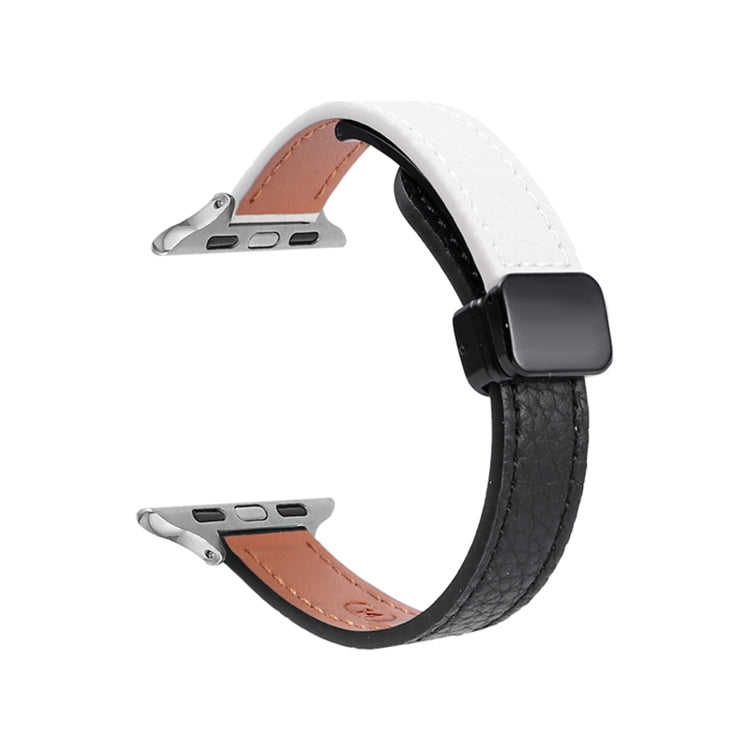 สายรัดนาฬิกาหนังแท้บางพร้อมหัวล็อกแม่เหล็ก สำหรับ Apple Watch 38mm