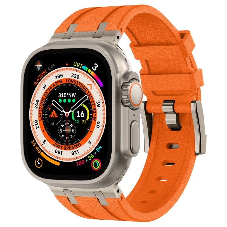 สายรัดนาฬิกาซิลิโคนเหลวลายหินสำหรับ Apple Watch SE 2023 44mm, สำหรับ Apple Watch Ultra 2 49mm, สำหรับ Apple Watch Series 9 45mm, สำหรับ Apple Watch Ultra 49mm