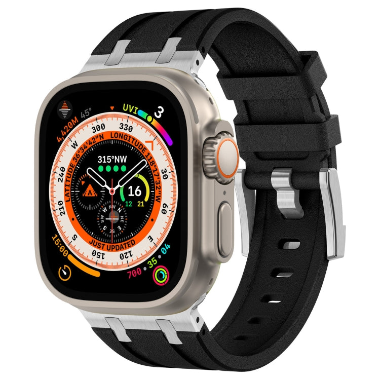 สายรัดนาฬิกาซิลิโคนเหลวลายหินสำหรับ Apple Watch SE 2023 44mm, สำหรับ Apple Watch Ultra 2 49mm, สำหรับ Apple Watch Series 9 45mm, สำหรับ Apple Watch Ultra 49mm