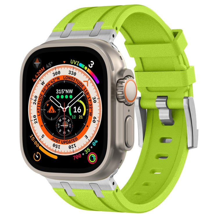 สายรัดนาฬิกาซิลิโคนเหลวลายหินสำหรับ Apple Watch SE 2023 44mm, สำหรับ Apple Watch Ultra 2 49mm, สำหรับ Apple Watch Series 9 45mm, สำหรับ Apple Watch Ultra 49mm