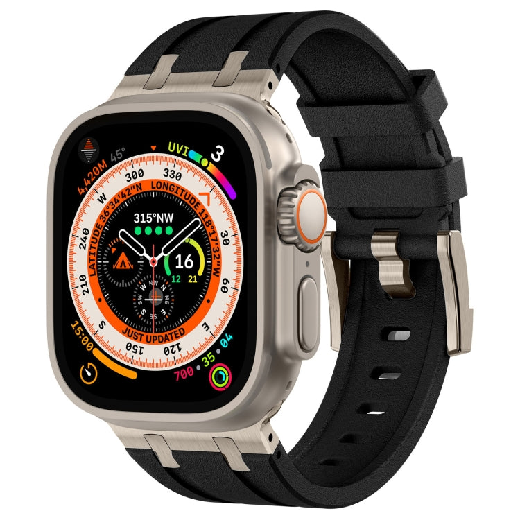 สายรัดนาฬิกาซิลิโคนเหลวลายหินสำหรับ Apple Watch SE 2023 44mm, สำหรับ Apple Watch Ultra 2 49mm, สำหรับ Apple Watch Series 9 45mm, สำหรับ Apple Watch Ultra 49mm