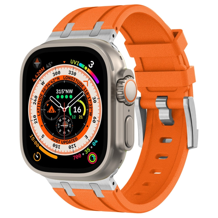 สายรัดนาฬิกาซิลิโคนเหลวลายหินสำหรับ Apple Watch SE 2023 44mm, สำหรับ Apple Watch Ultra 2 49mm, สำหรับ Apple Watch Series 9 45mm, สำหรับ Apple Watch Ultra 49mm