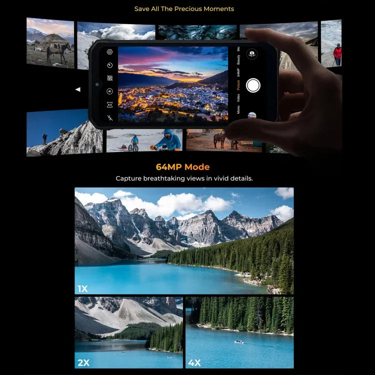HOTWAV W11 โทรศัพท์กันกระแทก, มองเห็นในที่มืด, แบตเตอรี่ 20800mAh, 6.6 นิ้ว Android 13 MT8788 Octa Core, เครือข่าย: 4G, OTG, บันทึกการโทร, 6GB+256GB
