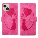 เคสโทรศัพท์หนังปั๊มลายปากกา หัวใจ แมว สำหรับ iPhone 17 Pro Max, สำหรับ iPhone 17 Pro, สำหรับ iPhone 17, สำหรับ iPhone Air, สำหรับ iPhone 15 Pro Max, สำหรับ iPhone 15 Pro, สำหรับ iPhone 15 Plus, สำหรับ iPhone 15