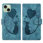 เคสโทรศัพท์หนังปั๊มลายปากกา หัวใจ แมว สำหรับ iPhone 17 Pro Max, สำหรับ iPhone 17 Pro, สำหรับ iPhone 17, สำหรับ iPhone Air, สำหรับ iPhone 15 Pro Max, สำหรับ iPhone 15 Pro, สำหรับ iPhone 15 Plus, สำหรับ iPhone 15