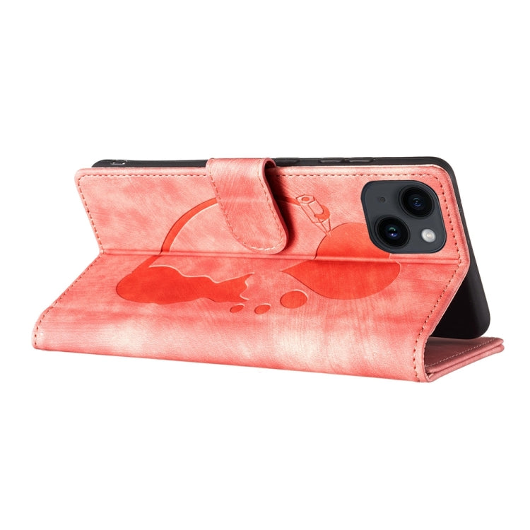 เคสโทรศัพท์หนังปั๊มลายปากกา หัวใจ แมว สำหรับ iPhone 14 Plus, สำหรับ iPhone 14, สำหรับ iPhone 14 Pro, สำหรับ iPhone 14 Pro Max, สำหรับ iPhone 7 / 8 / SE 2022, สำหรับ iPhone 13 Pro Max, สำหรับ iPhone 13 Pro, สำหรับ iPhone 13