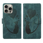เคสโทรศัพท์หนังปั๊มลายปากกา หัวใจ แมว สำหรับ iPhone 14 Plus, สำหรับ iPhone 14, สำหรับ iPhone 14 Pro, สำหรับ iPhone 14 Pro Max, สำหรับ iPhone 7 / 8 / SE 2022, สำหรับ iPhone 13 Pro Max, สำหรับ iPhone 13 Pro, สำหรับ iPhone 13