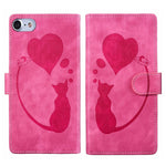เคสโทรศัพท์หนังปั๊มลายปากกา หัวใจ แมว สำหรับ iPhone 14 Plus, สำหรับ iPhone 14, สำหรับ iPhone 14 Pro, สำหรับ iPhone 14 Pro Max, สำหรับ iPhone 7 / 8 / SE 2022, สำหรับ iPhone 13 Pro Max, สำหรับ iPhone 13 Pro, สำหรับ iPhone 13