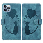 เคสโทรศัพท์หนังปั๊มลายปากกา หัวใจ แมว สำหรับ iPhone 14 Plus, สำหรับ iPhone 14, สำหรับ iPhone 14 Pro, สำหรับ iPhone 14 Pro Max, สำหรับ iPhone 7 / 8 / SE 2022, สำหรับ iPhone 13 Pro Max, สำหรับ iPhone 13 Pro, สำหรับ iPhone 13