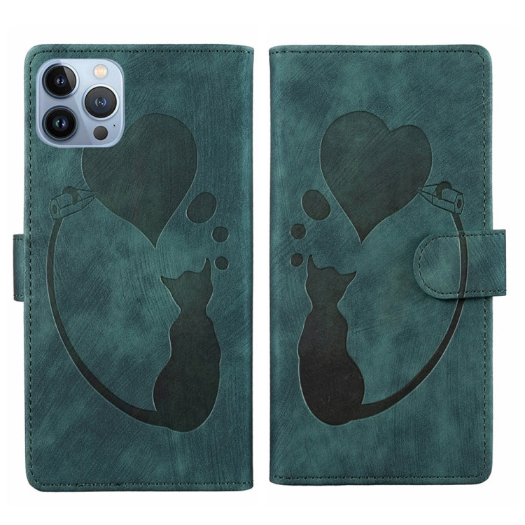 เคสโทรศัพท์หนังปั๊มลายปากกา หัวใจ แมว สำหรับ iPhone 14 Plus, สำหรับ iPhone 14, สำหรับ iPhone 14 Pro, สำหรับ iPhone 14 Pro Max, สำหรับ iPhone 7 / 8 / SE 2022, สำหรับ iPhone 13 Pro Max, สำหรับ iPhone 13 Pro, สำหรับ iPhone 13