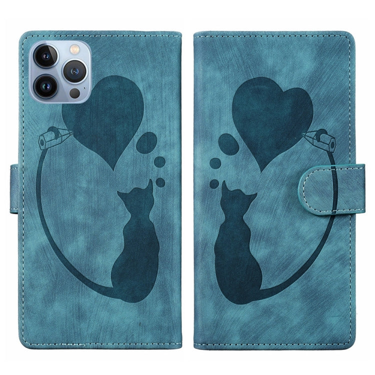 เคสโทรศัพท์หนังปั๊มลายปากกา หัวใจ แมว สำหรับ iPhone 14 Plus, สำหรับ iPhone 14, สำหรับ iPhone 14 Pro, สำหรับ iPhone 14 Pro Max, สำหรับ iPhone 7 / 8 / SE 2022, สำหรับ iPhone 13 Pro Max, สำหรับ iPhone 13 Pro, สำหรับ iPhone 13