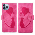 เคสโทรศัพท์หนังปั๊มลายปากกา หัวใจ แมว สำหรับ iPhone 14 Plus, สำหรับ iPhone 14, สำหรับ iPhone 14 Pro, สำหรับ iPhone 14 Pro Max, สำหรับ iPhone 7 / 8 / SE 2022, สำหรับ iPhone 13 Pro Max, สำหรับ iPhone 13 Pro, สำหรับ iPhone 13