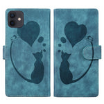 เคสโทรศัพท์หนังปั๊มลายปากกาและหัวใจแมว สำหรับ iPhone 13 mini, สำหรับ iPhone 12, สำหรับ iPhone 12 Pro Max, สำหรับ iPhone 12 Pro, สำหรับ iPhone 12 mini, สำหรับ iPhone 11 Pro Max, สำหรับ iPhone 11, สำหรับ iPhone 11 Pro