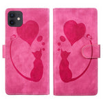 เคสโทรศัพท์หนังปั๊มลายปากกาและหัวใจแมว สำหรับ iPhone 13 mini, สำหรับ iPhone 12, สำหรับ iPhone 12 Pro Max, สำหรับ iPhone 12 Pro, สำหรับ iPhone 12 mini, สำหรับ iPhone 11 Pro Max, สำหรับ iPhone 11, สำหรับ iPhone 11 Pro
