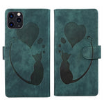 เคสโทรศัพท์หนังปั๊มลายปากกาและหัวใจแมว สำหรับ iPhone 13 mini, สำหรับ iPhone 12, สำหรับ iPhone 12 Pro Max, สำหรับ iPhone 12 Pro, สำหรับ iPhone 12 mini, สำหรับ iPhone 11 Pro Max, สำหรับ iPhone 11, สำหรับ iPhone 11 Pro