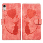 เคสโทรศัพท์หนังปั๊มลายหัวใจแมว Pen สำหรับ iPhone X / XS, สำหรับ iPhone XR, สำหรับ iPhone XS Max, สำหรับ iPhone 7 Plus / 8 Plus