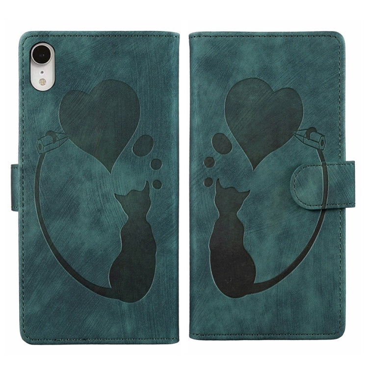 เคสโทรศัพท์หนังปั๊มลายหัวใจแมว Pen สำหรับ iPhone X / XS, สำหรับ iPhone XR, สำหรับ iPhone XS Max, สำหรับ iPhone 7 Plus / 8 Plus