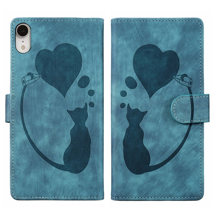 เคสโทรศัพท์หนังปั๊มลายหัวใจแมว Pen สำหรับ iPhone X / XS, สำหรับ iPhone XR, สำหรับ iPhone XS Max, สำหรับ iPhone 7 Plus / 8 Plus