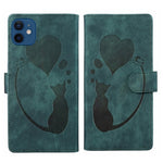 เคสโทรศัพท์หนังปั๊มลายปากกาและหัวใจแมว สำหรับ iPhone 13 mini, สำหรับ iPhone 12, สำหรับ iPhone 12 Pro Max, สำหรับ iPhone 12 Pro, สำหรับ iPhone 12 mini, สำหรับ iPhone 11 Pro Max, สำหรับ iPhone 11, สำหรับ iPhone 11 Pro